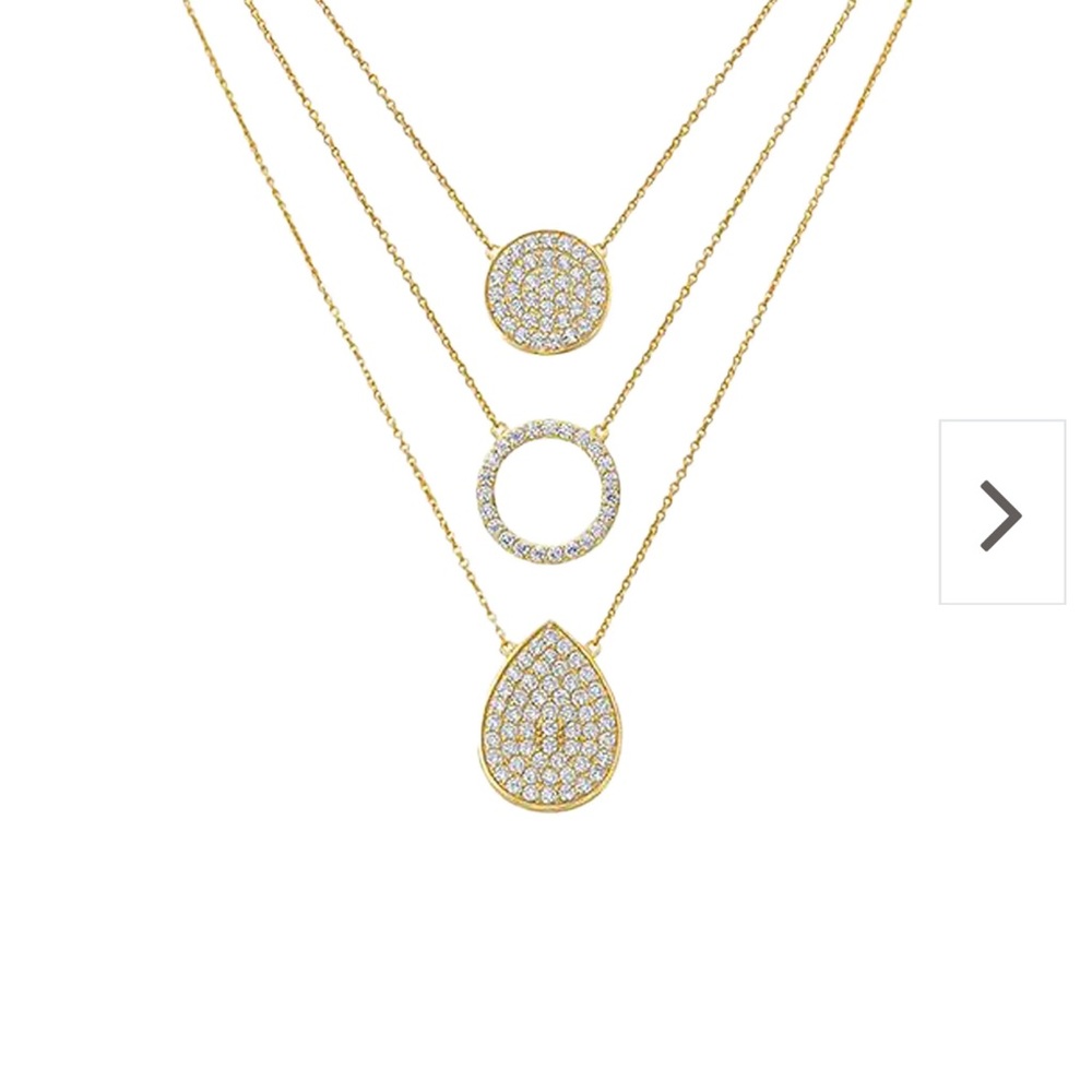 Jennifer Miller - Pave CZ Triple Layer Necklace - Picture 2 of 5